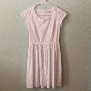 White summer dress with embroidered flowers